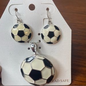 Soccer hook‎ Earrings pendant brooch necklace medallion
